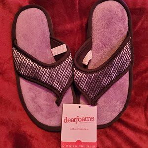 NWT Dearforms Slippers Black